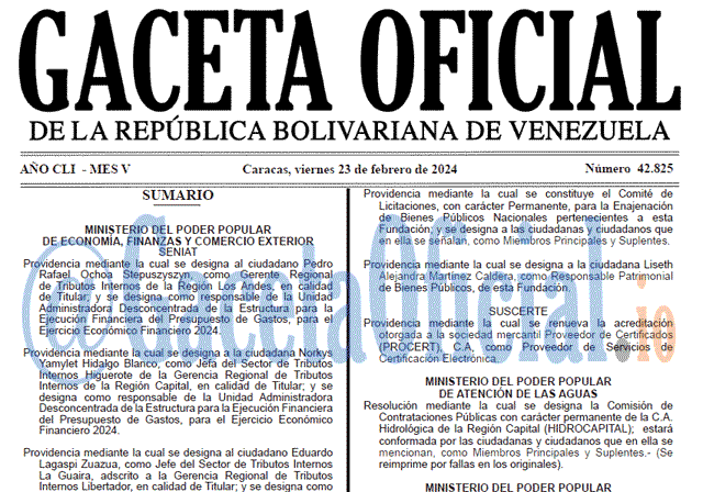Gaceta Oficial, Gaceta 42825, Gaceta 42825 HD, Gaceta #42825, Gaceta Oficial Venezuela #42825