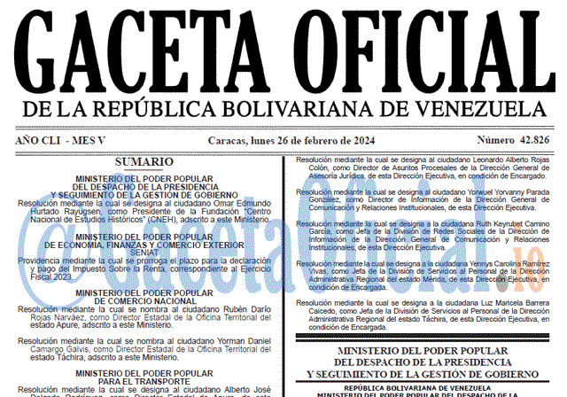 Gaceta Oficial, Gaceta 42826, Gaceta 42826 HD, Gaceta #42826, Gaceta Oficial Venezuela #42826