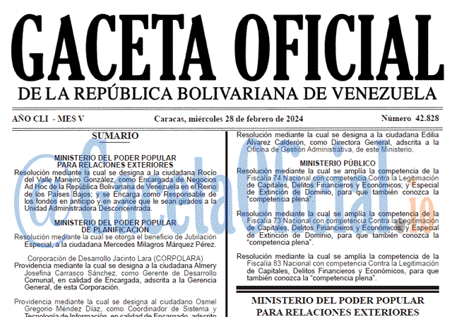 Gaceta Oficial, Gaceta 42828, Gaceta 42828 HD, Gaceta #42828, Gaceta Oficial Venezuela #42828