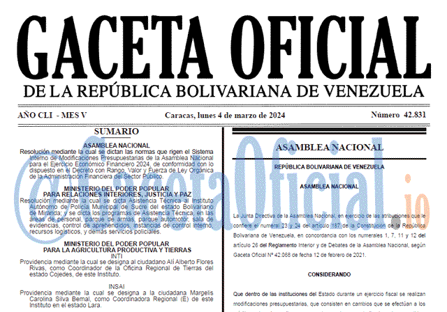 Gaceta Oficial, Gaceta 42831, Gaceta 42831 HD, Gaceta #42831, Gaceta Oficial Venezuela #42831