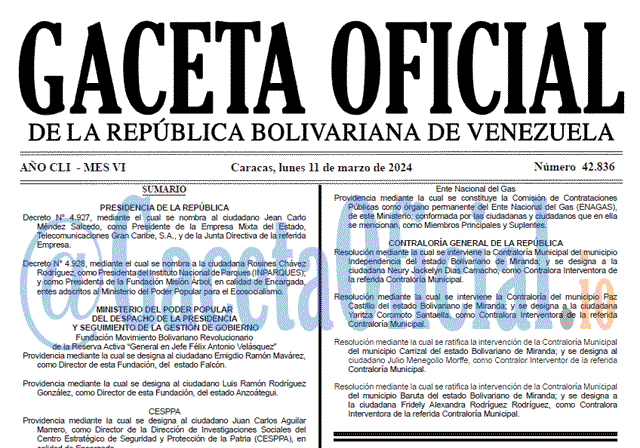 Gaceta Oficial, Gaceta 42836, Gaceta 42836 HD, Gaceta #42836, Gaceta Oficial Venezuela #42836