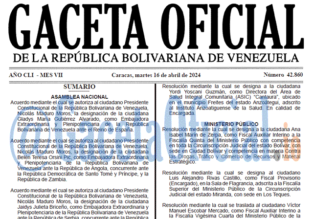Gaceta Oficial, Gaceta 42860, Gaceta 42860 HD, Gaceta #42860, Gaceta Oficial Venezuela #42860