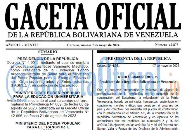 Gaceta Oficial, Gaceta 42873, Gaceta 42873 HD, Gaceta #42873, Gaceta Oficial Venezuela #42873