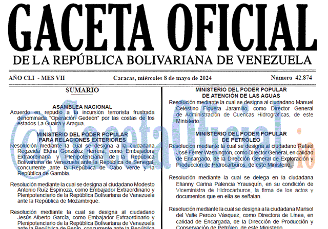 Gaceta Oficial, Gaceta 42874, Gaceta 42874 HD, Gaceta #42874, Gaceta Oficial Venezuela #42874