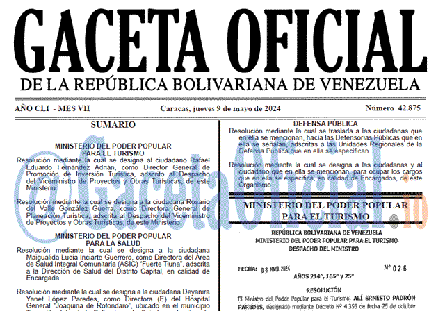 Gaceta Oficial, Gaceta 42875, Gaceta 42875 HD, Gaceta #42875, Gaceta Oficial Venezuela #42875