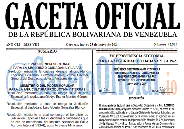 Gaceta Oficial, Gaceta 42885, Gaceta 42885 HD, Gaceta #42885, Gaceta Oficial Venezuela #42885
