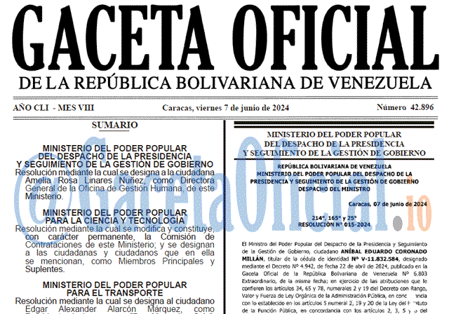 Gaceta Oficial, Gaceta 42896, Gaceta 42896 HD, Gaceta #42896, Gaceta Oficial Venezuela #42896