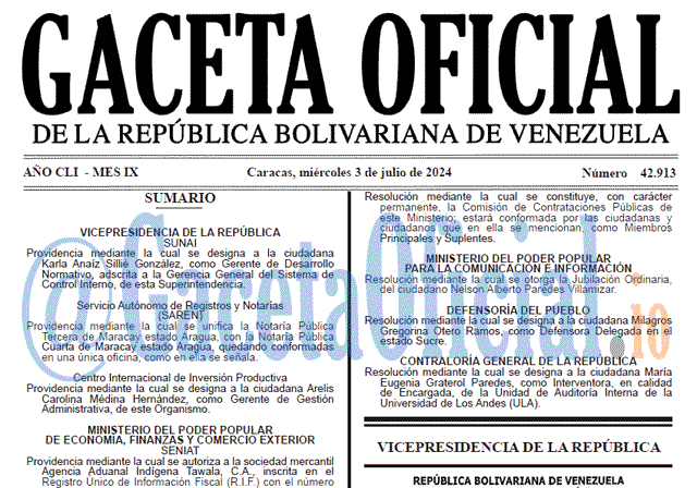 Gaceta Oficial, Gaceta 42913, Gaceta 42913 HD, Gaceta #42913, Gaceta Oficial Venezuela #42913
