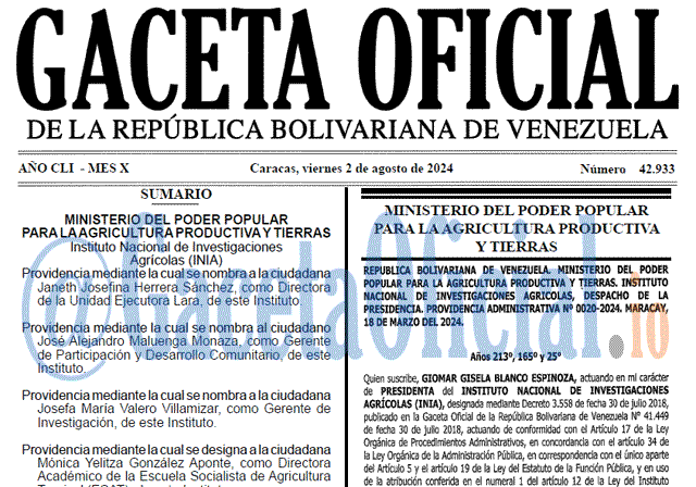 Gaceta Oficial, Gaceta 42933, Gaceta 42933 HD, Gaceta #42933, Gaceta Oficial Venezuela #42933
