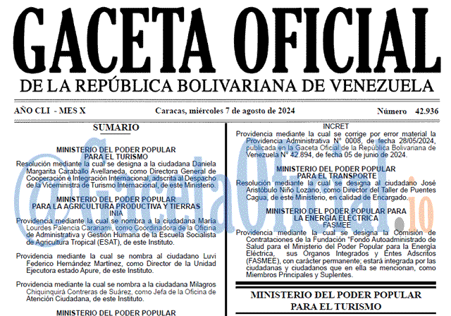 Gaceta Oficial, Gaceta 42936, Gaceta 42936 HD, Gaceta #42936, Gaceta Oficial Venezuela #42936