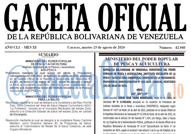 Gaceta Oficial, Gaceta 42940, Gaceta 42940 HD, Gaceta #42940, Gaceta Oficial Venezuela #42940