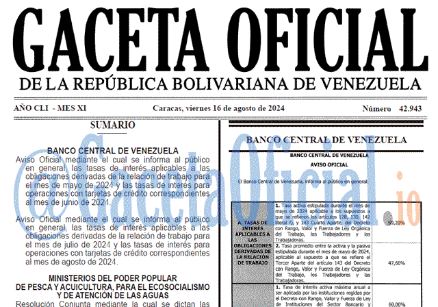 Gaceta Oficial, Gaceta 42943, Gaceta 42943 HD, Gaceta #42943, Gaceta Oficial Venezuela #42943