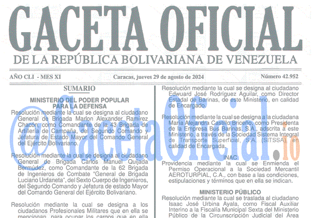 Gaceta Oficial, Gaceta 42952, Gaceta 42952 HD, Gaceta #42952, Gaceta Oficial Venezuela #42952