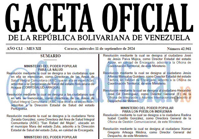 Gaceta Oficial, Gaceta 42961, Gaceta 42961 HD, Gaceta #42961, Gaceta Oficial Venezuela #42961