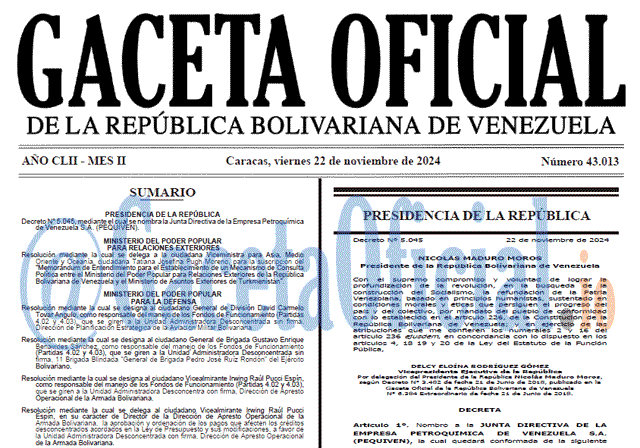 Gaceta Oficial, Gaceta 43013, Gaceta 43013 HD, Gaceta #43013, Gaceta Oficial Venezuela #43013