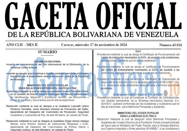 Gaceta Oficial, Gaceta 43016, Gaceta 43016 HD, Gaceta #43016, Gaceta Oficial Venezuela #43016