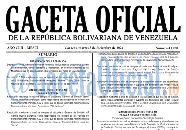 Gaceta Oficial, Gaceta 43020, Gaceta 43020 HD, Gaceta #43020, Gaceta Oficial Venezuela #43020