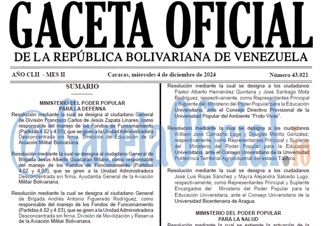 Gaceta Oficial, Gaceta 43021, Gaceta 43021 HD, Gaceta #43021, Gaceta Oficial Venezuela #43021