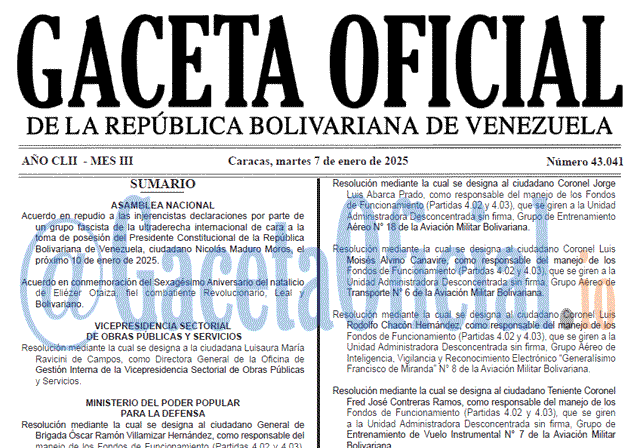 Gaceta Oficial, Gaceta 43041, Gaceta 43041 HD, Gaceta #43041, Gaceta Oficial Venezuela #43041