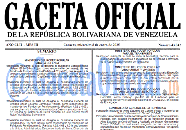 Gaceta Oficial, Gaceta 43042, Gaceta 43042 HD, Gaceta #43042, Gaceta Oficial Venezuela #43042