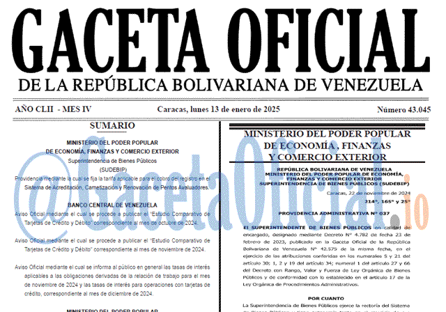 Gaceta Oficial, Gaceta 43045, Gaceta 43045 HD, Gaceta #43045, Gaceta Oficial Venezuela #43045