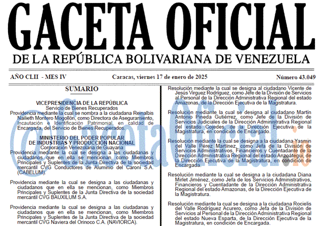 Gaceta Oficial, Gaceta 43049, Gaceta 43049 HD, Gaceta #43049, Gaceta Oficial Venezuela #43049