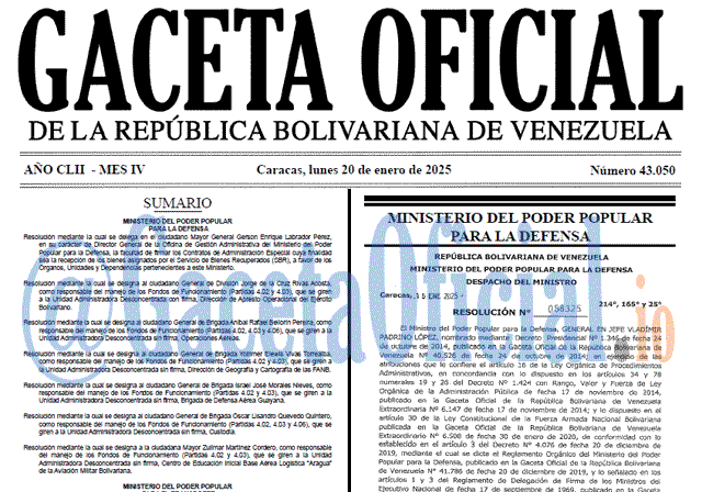 Gaceta Oficial, Gaceta 43050, Gaceta 43050 HD, Gaceta #43050, Gaceta Oficial Venezuela #43050
