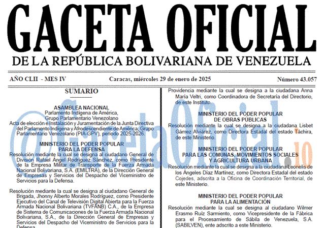 Gaceta Oficial, Gaceta 43057, Gaceta 43057 HD, Gaceta #43057, Gaceta Oficial Venezuela #43057