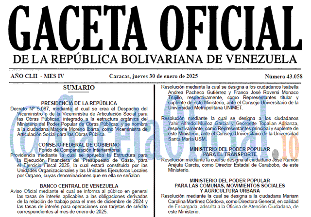 Gaceta Oficial, Gaceta 43058, Gaceta 43058 HD, Gaceta #43058, Gaceta Oficial Venezuela #43058
