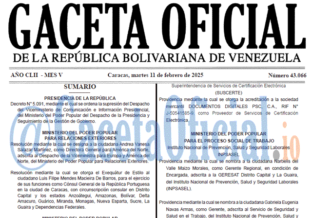 Gaceta Oficial, Gaceta 43066, Gaceta 43066 HD, Gaceta #43066, Gaceta Oficial Venezuela #43066
