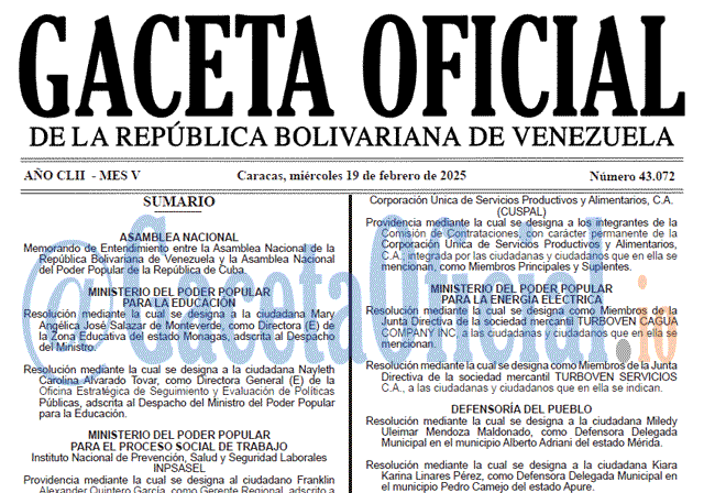 Gaceta Oficial, Gaceta 43072, Gaceta 43072 HD, Gaceta #43072, Gaceta Oficial Venezuela #43072