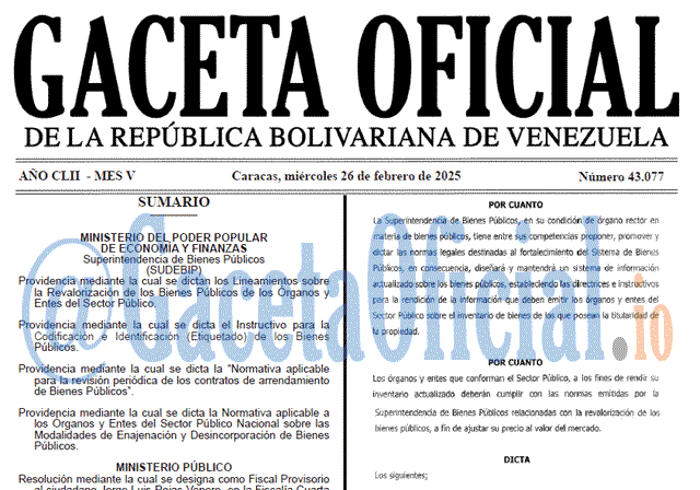 Gaceta Oficial, Gaceta 43077, Gaceta 43077 HD, Gaceta #43077, Gaceta Oficial Venezuela #43077