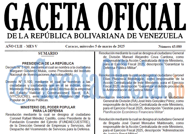 Gaceta Oficial, Gaceta 43080, Gaceta 43080 HD, Gaceta #43080, Gaceta Oficial Venezuela #43080