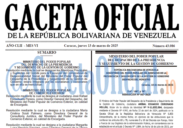 Gaceta Oficial, Gaceta 43086, Gaceta 43086 HD, Gaceta #43086, Gaceta Oficial Venezuela #43086