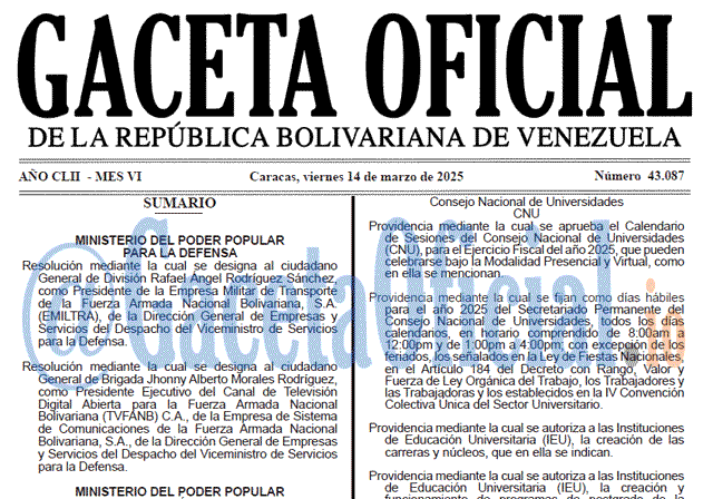 Gaceta Oficial, Gaceta 43087, Gaceta 43087 HD, Gaceta #43087, Gaceta Oficial Venezuela #43087