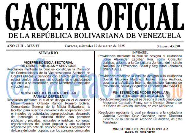 Gaceta Oficial, Gaceta 43090, Gaceta 43090 HD, Gaceta #43090, Gaceta Oficial Venezuela #43090