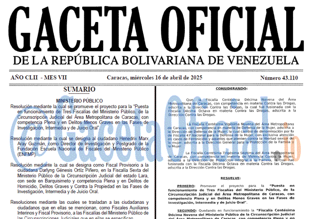 Venezuela Gaceta Oficial 43110 del 16 abril 2025 Gaceta Oficial, Gaceta 43110, Gaceta 43110 HD, Gaceta #43110, Gaceta Oficial Venezuela #43110