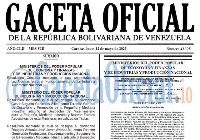 Gaceta Oficial, Gaceta 43125, Gaceta 43125 HD, Gaceta #43125, Gaceta Oficial Venezuela #43125