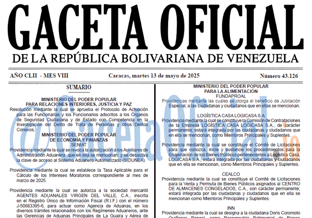 Gaceta Oficial, Gaceta 43126, Gaceta 43126 HD, Gaceta #43126, Gaceta Oficial Venezuela #43126