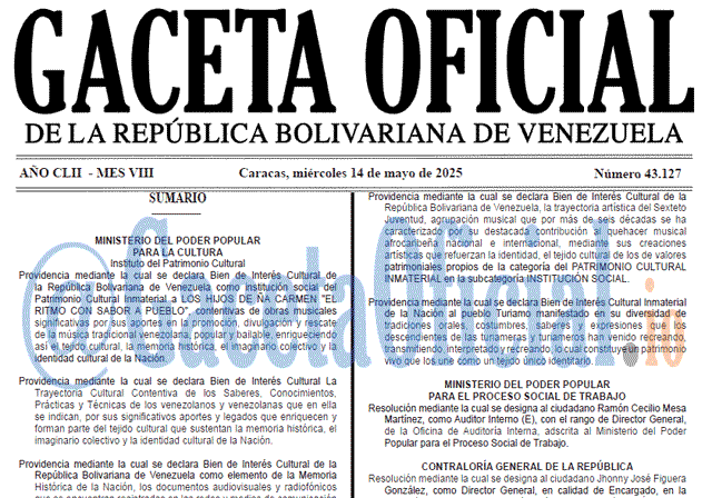 Gaceta Oficial, Gaceta 43127, Gaceta 43127 HD, Gaceta #43127, Gaceta Oficial Venezuela #43127