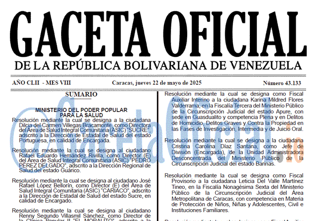Gaceta Oficial, Gaceta 43133, Gaceta 43133 HD, Gaceta #43133, Gaceta Oficial Venezuela #43133