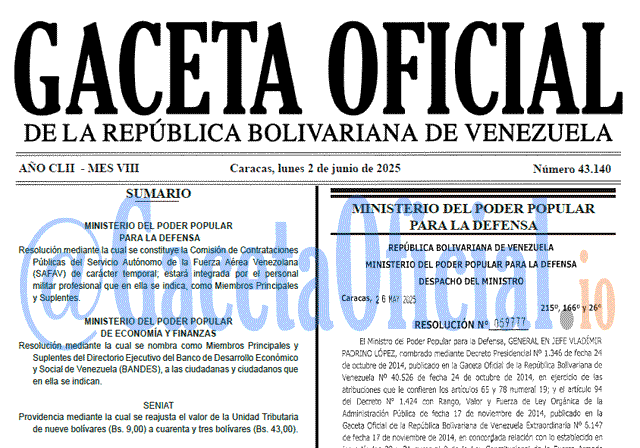 Gaceta Oficial, Gaceta 43140, Gaceta 43140 HD, Gaceta #43140, Gaceta Oficial Venezuela #43140