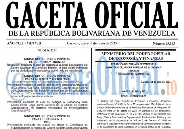 Gaceta Oficial, Gaceta 43143, Gaceta 43143 HD, Gaceta #43143, Gaceta Oficial Venezuela #43143