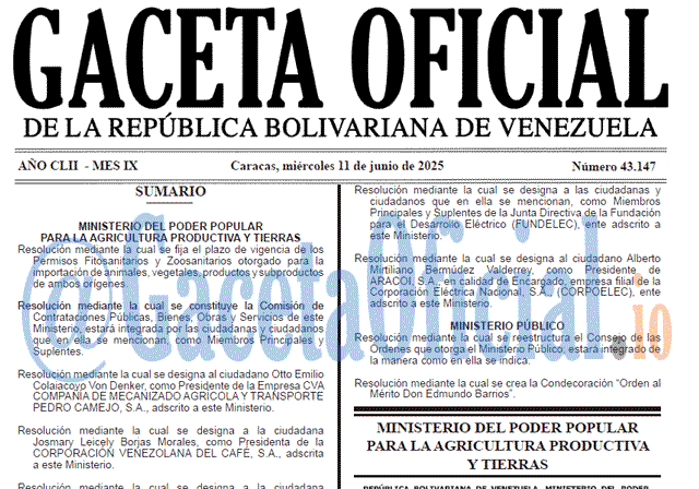 Gaceta Oficial, Gaceta 43147, Gaceta 43147 HD, Gaceta #43147, Gaceta Oficial Venezuela #43147