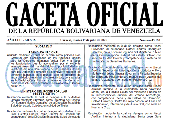 Gaceta Oficial, Gaceta 43160, Gaceta 43160 HD, Gaceta #43160, Gaceta Oficial Venezuela #43160