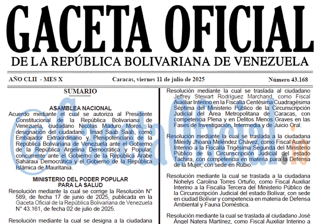 Gaceta Oficial, Gaceta 43168, Gaceta 43168 HD, Gaceta #43168, Gaceta Oficial Venezuela #43168