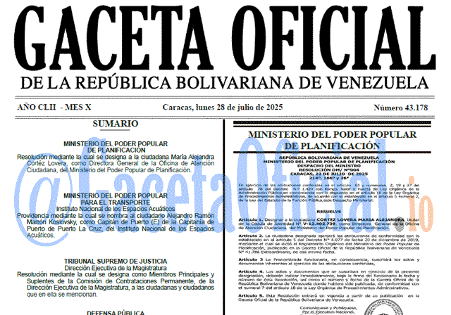 Venezuela Gaceta Oficial 43178 del 28 julio 2025 Gaceta Oficial, Gaceta 43178, Gaceta 43178 HD, Gaceta #43178, Gaceta Oficial Venezuela #43178