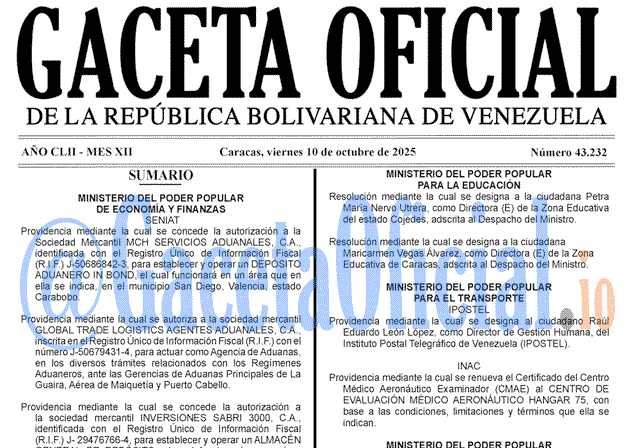 Gaceta Oficial, Gaceta 43232, Gaceta 43232 HD, Gaceta #43232, Gaceta Oficial Venezuela #43232