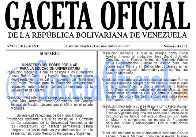 Gaceta Oficial, Gaceta 43253, Gaceta 43253 HD, Gaceta #43253, Gaceta Oficial Venezuela #43253