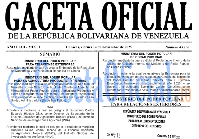 Gaceta Oficial, Gaceta 43256, Gaceta 43256 HD, Gaceta #43256, Gaceta Oficial Venezuela #43256